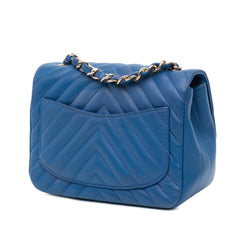 Mini Square Classic Chevron Lambskin Single Flap