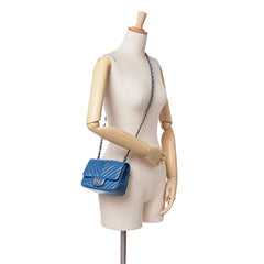 Mini Square Classic Chevron Lambskin Single Flap