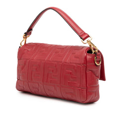 Zucca Embossed Leather Baguette Satchel