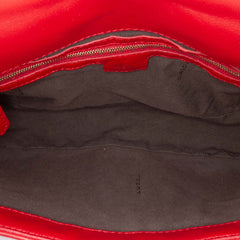 Zucca Embossed Leather Baguette Satchel