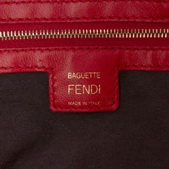 Zucca Embossed Leather Baguette Satchel