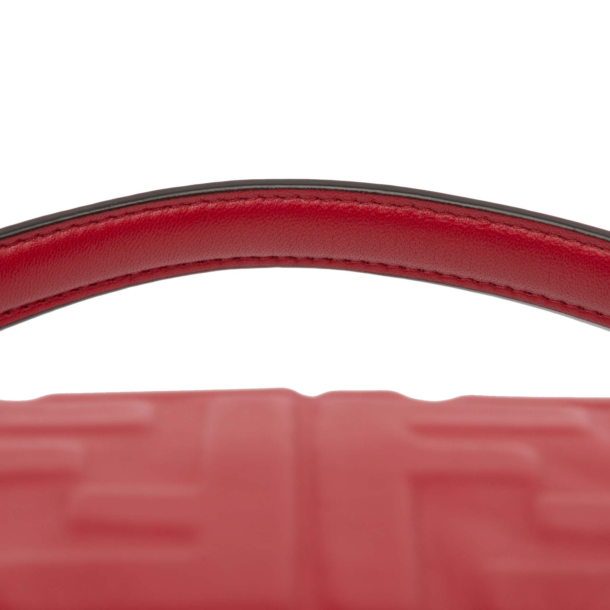 Zucca Embossed Leather Baguette Satchel