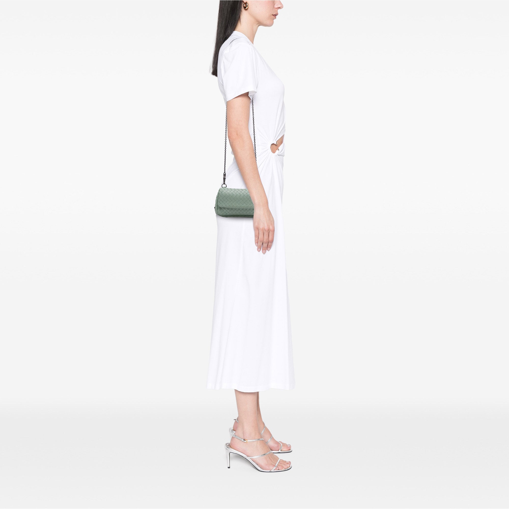 Mini Nappa Intrecciato Expandable Chain Flap Crossbody