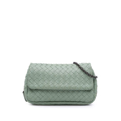 Mini Nappa Intrecciato Expandable Chain Flap Crossbody