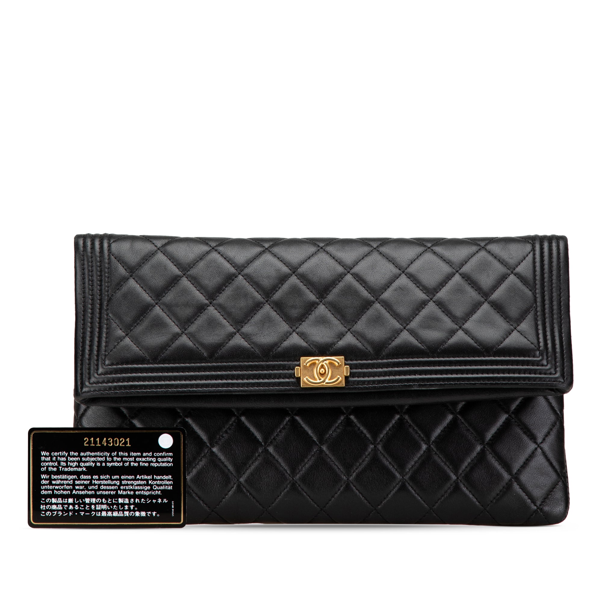 Lambskin Boy Foldover Clutch