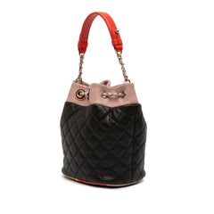 CC Quilted Lambskin Cuba Drawstring Bucket Bag