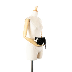 Quilted Velvet Camellia Wristlet Clutch