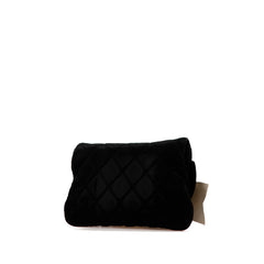 Quilted Velvet Camellia Wristlet Clutch