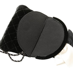 Quilted Velvet Camellia Wristlet Clutch