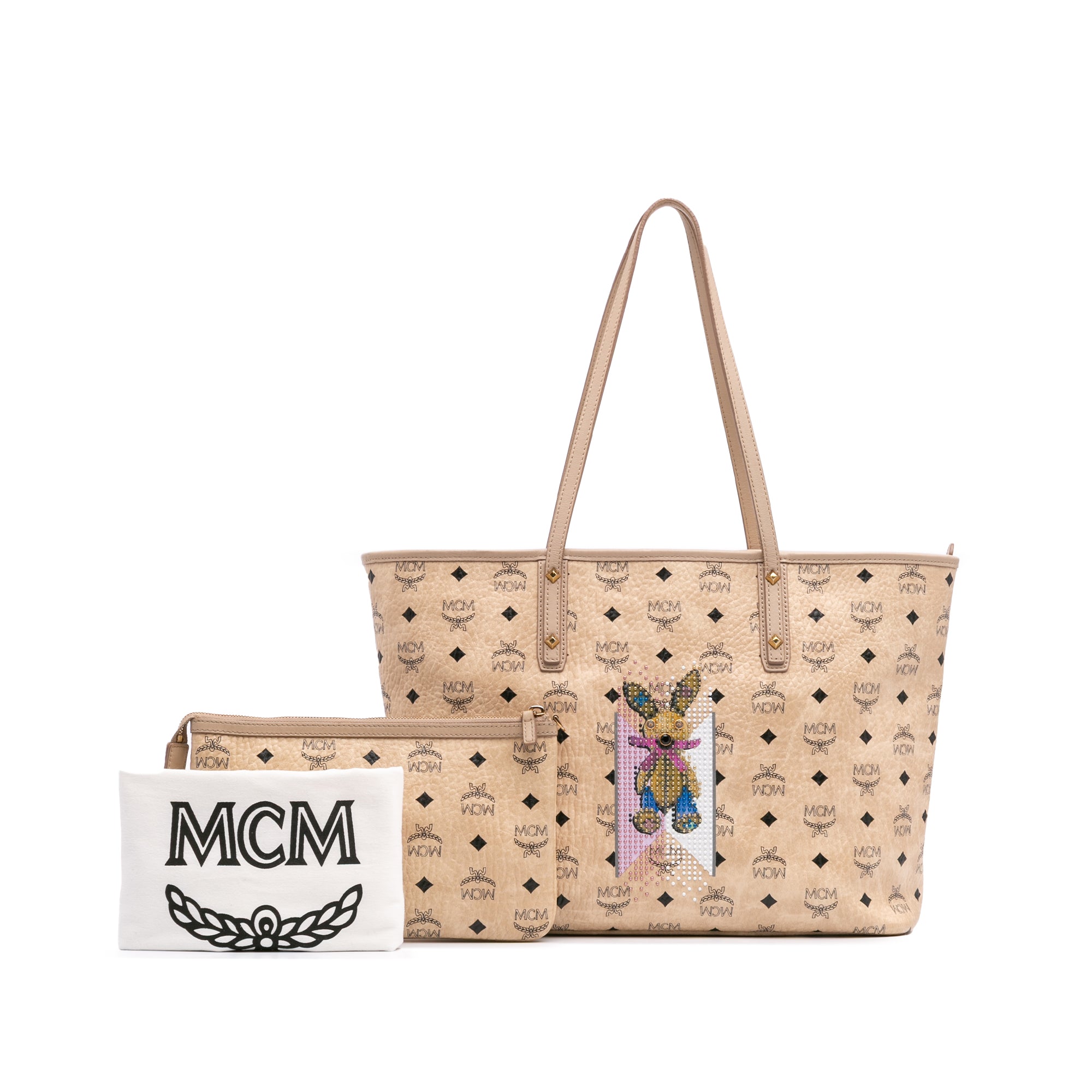 Medium Visetos Rabbit Shopper Tote