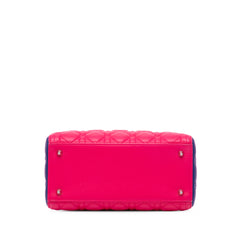 Medium Tricolor Lambskin Cannage Lady Dior