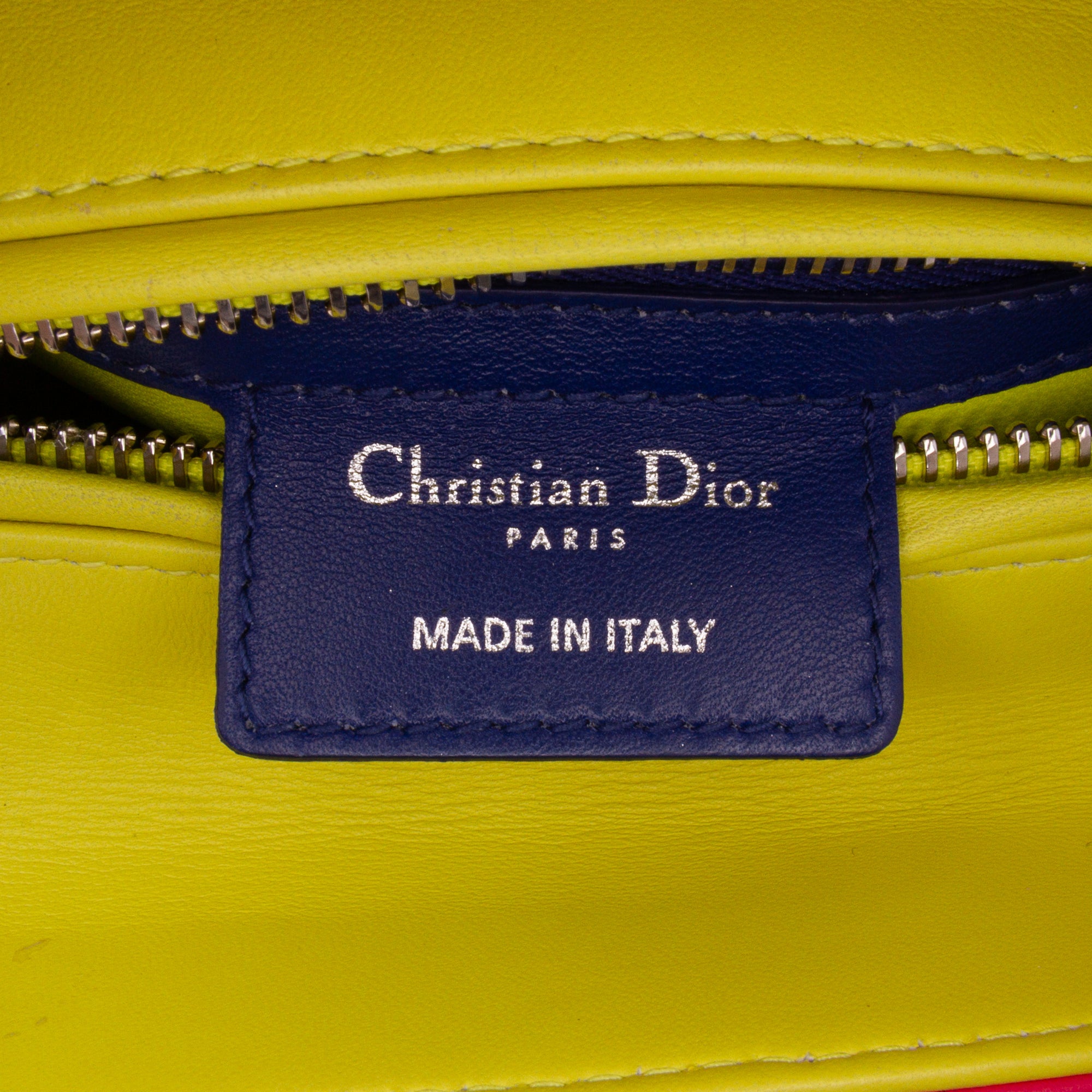 Medium Tricolor Lambskin Cannage Lady Dior