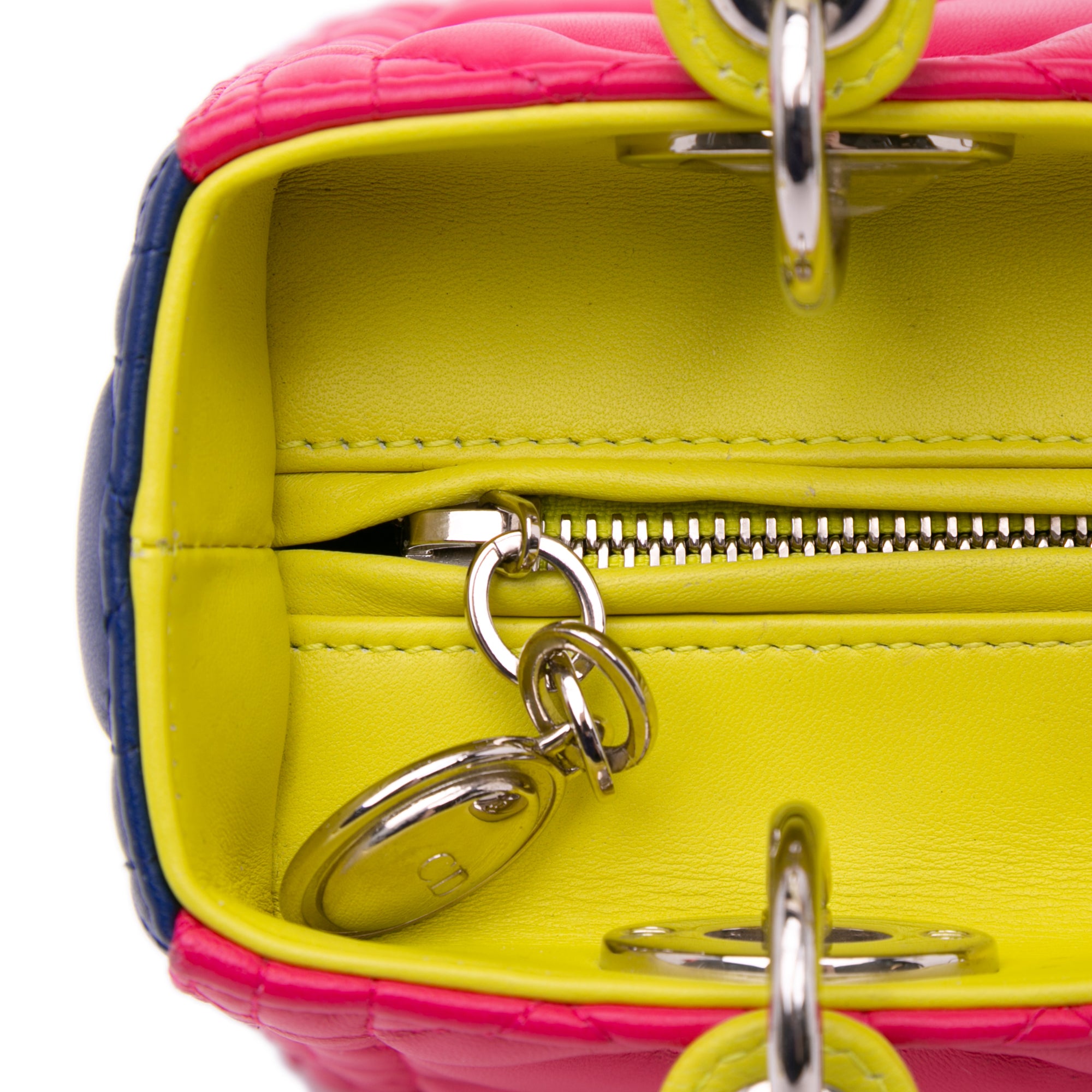 Medium Tricolor Lambskin Cannage Lady Dior