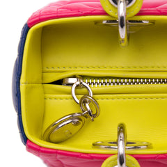 Medium Tricolor Lambskin Cannage Lady Dior
