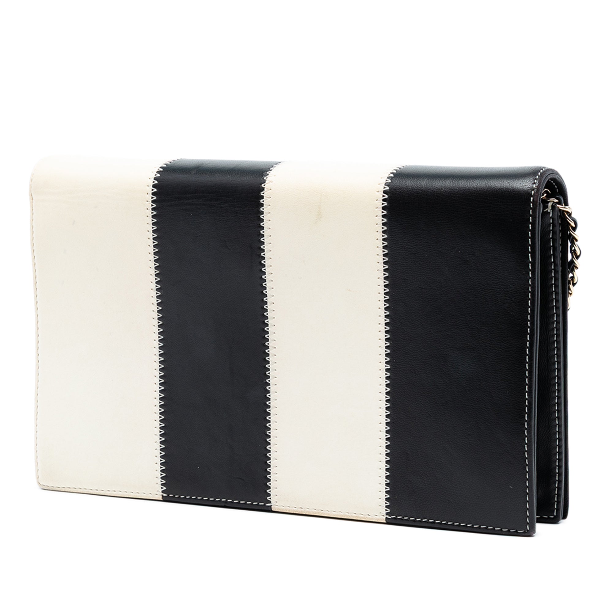 CC Lambskin Embroidered Clutch With Chain