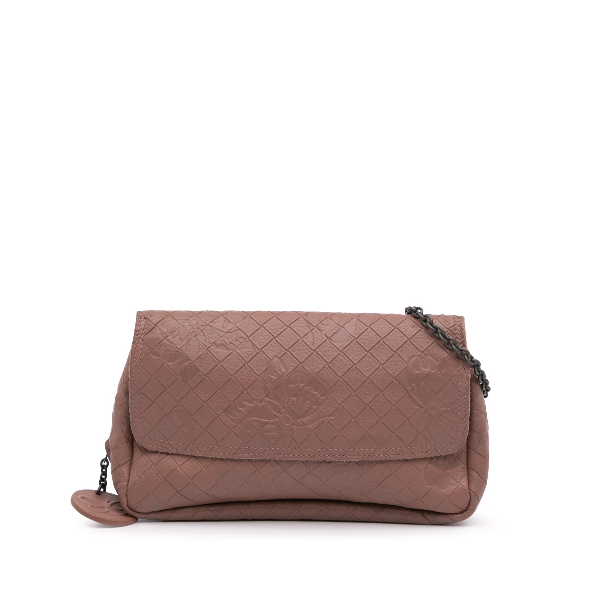 Small Calfskin Intrecciomirage Embossed Butterfly Chain Crossbody