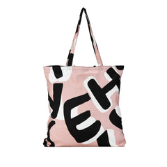 Nylon Graffiti Foldable Shopping Tote in Caviar Flap_2