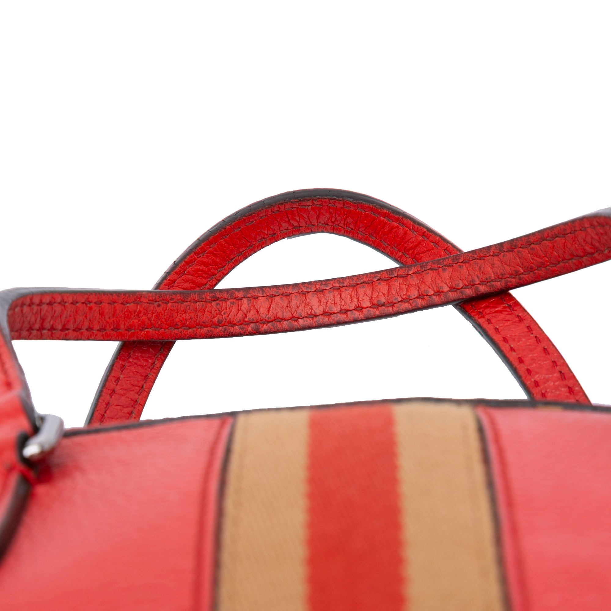 Mini Leather Web Dome Satchel