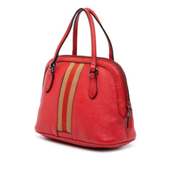 Mini Leather Web Dome Satchel