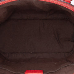 Mini Leather Web Dome Satchel