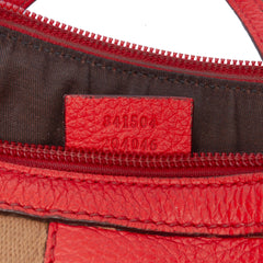 Mini Leather Web Dome Satchel