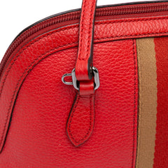 Mini Leather Web Dome Satchel