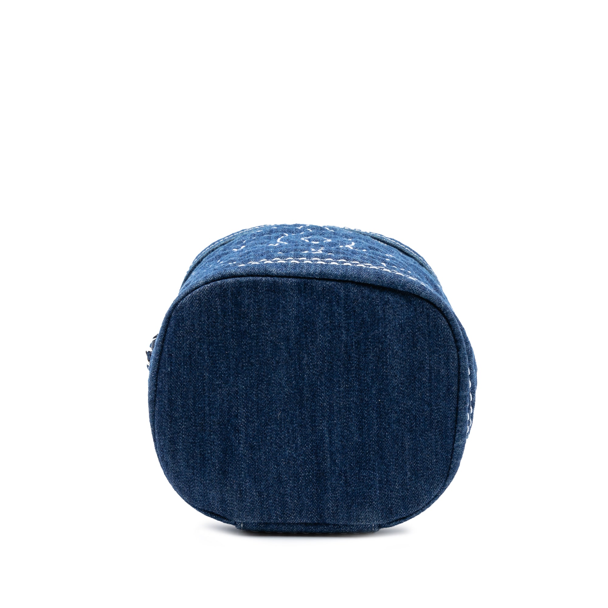 CC Quilted Denim Trip Vanity Case with Chain