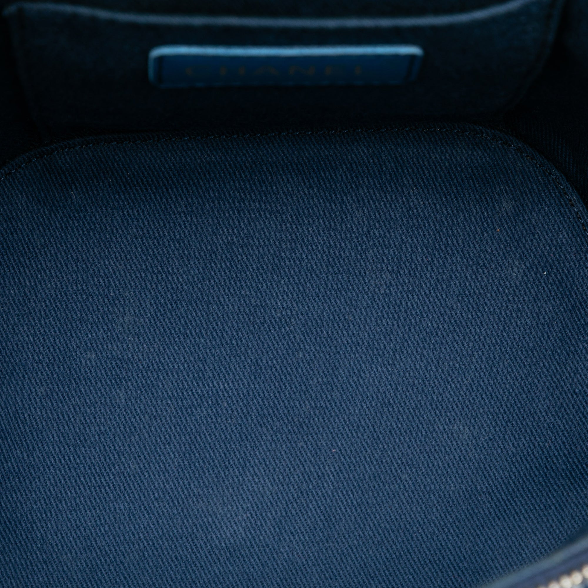 CC Quilted Denim Trip Vanity Case with Chain