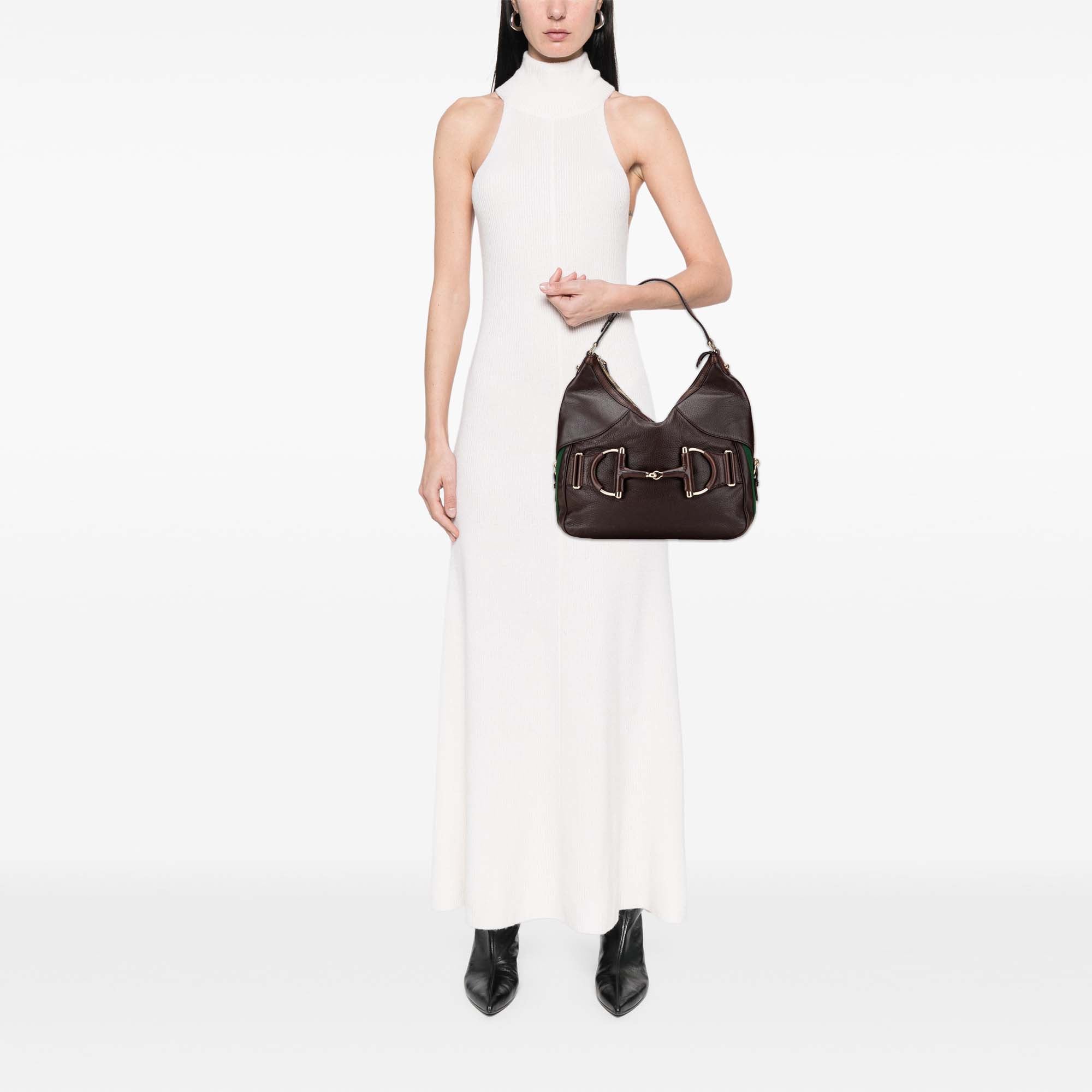 Leather Web Horsebit Heritage Hobo