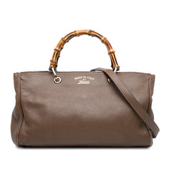 Medium Calfskin Bamboo Shopper Satchel