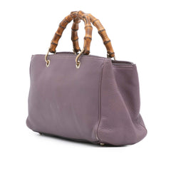 Medium Calfskin Bamboo Shopper Satchel
