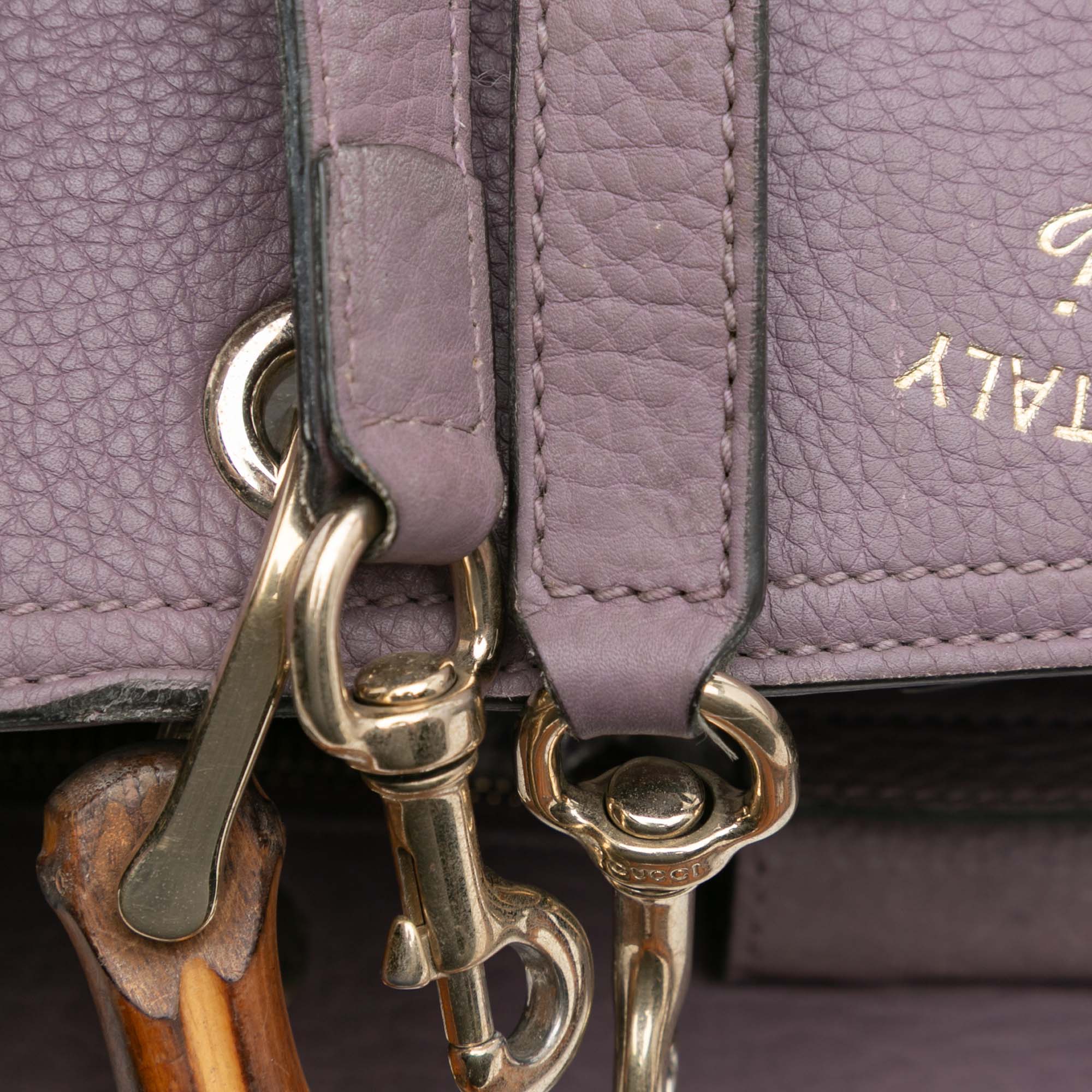 Medium Calfskin Bamboo Shopper Satchel