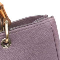 Medium Calfskin Bamboo Shopper Satchel