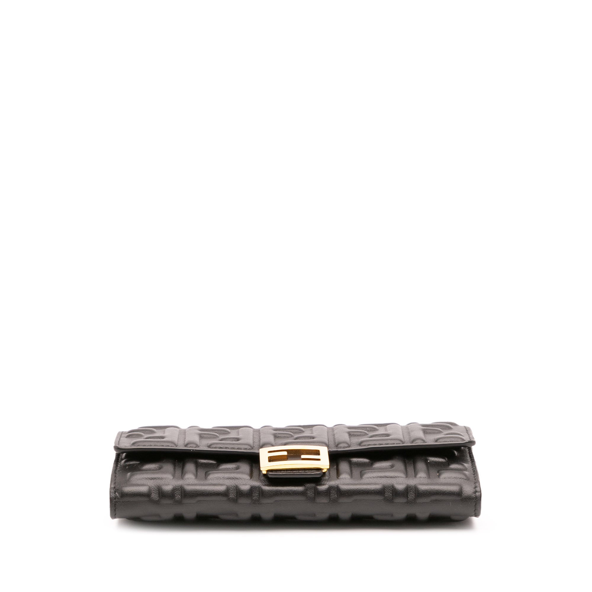 Zucca Embossed Leather Wallet On Chain