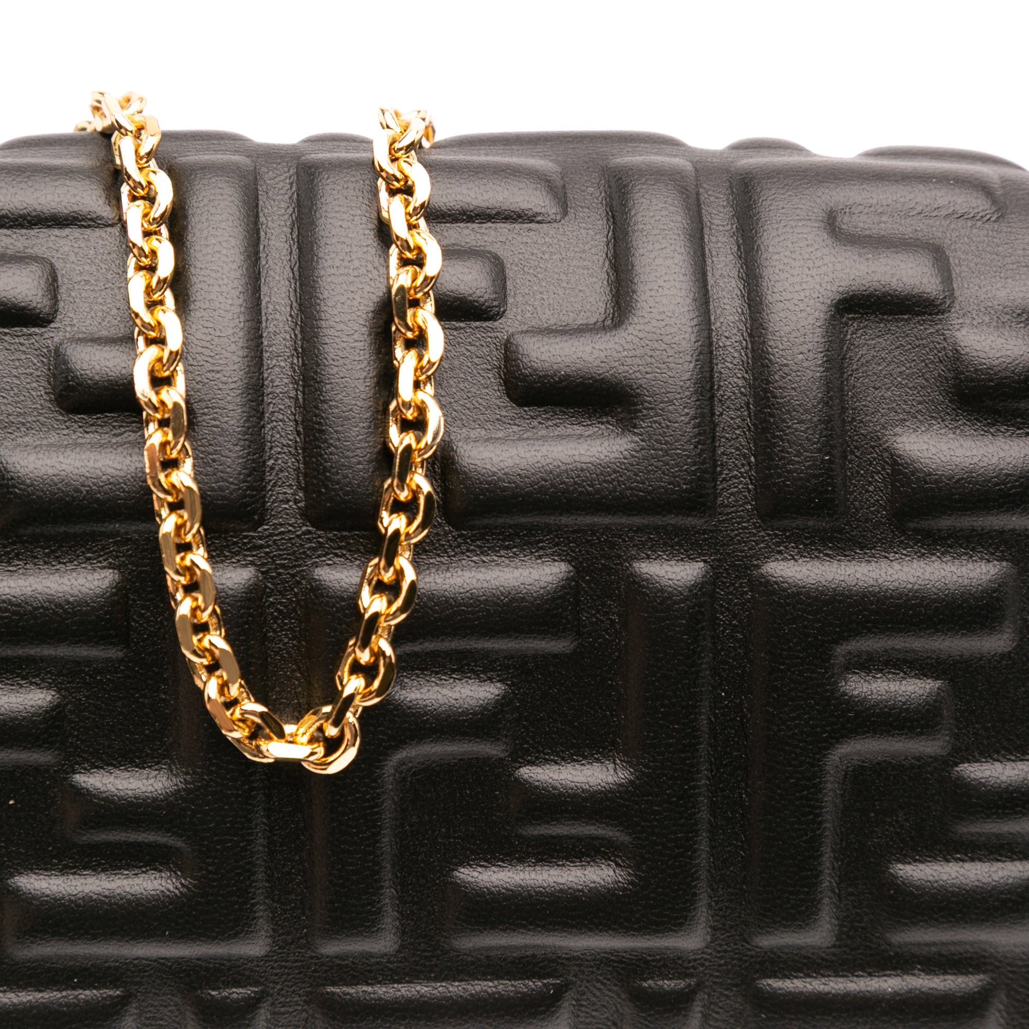 Zucca Embossed Leather Wallet On Chain
