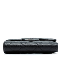 CC Quilted Caviar Compact Flap Wallet