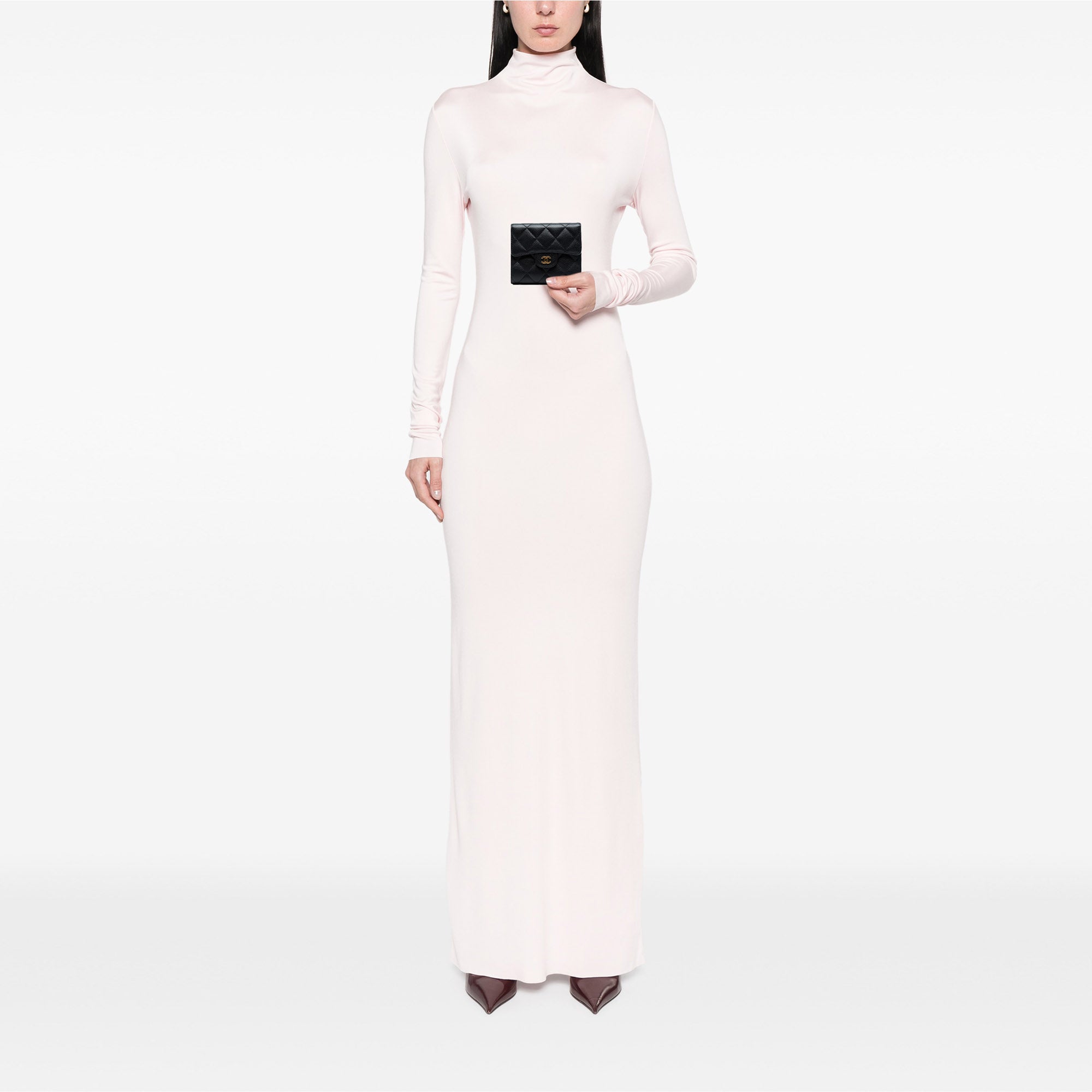 CC Quilted Caviar Compact Flap Wallet