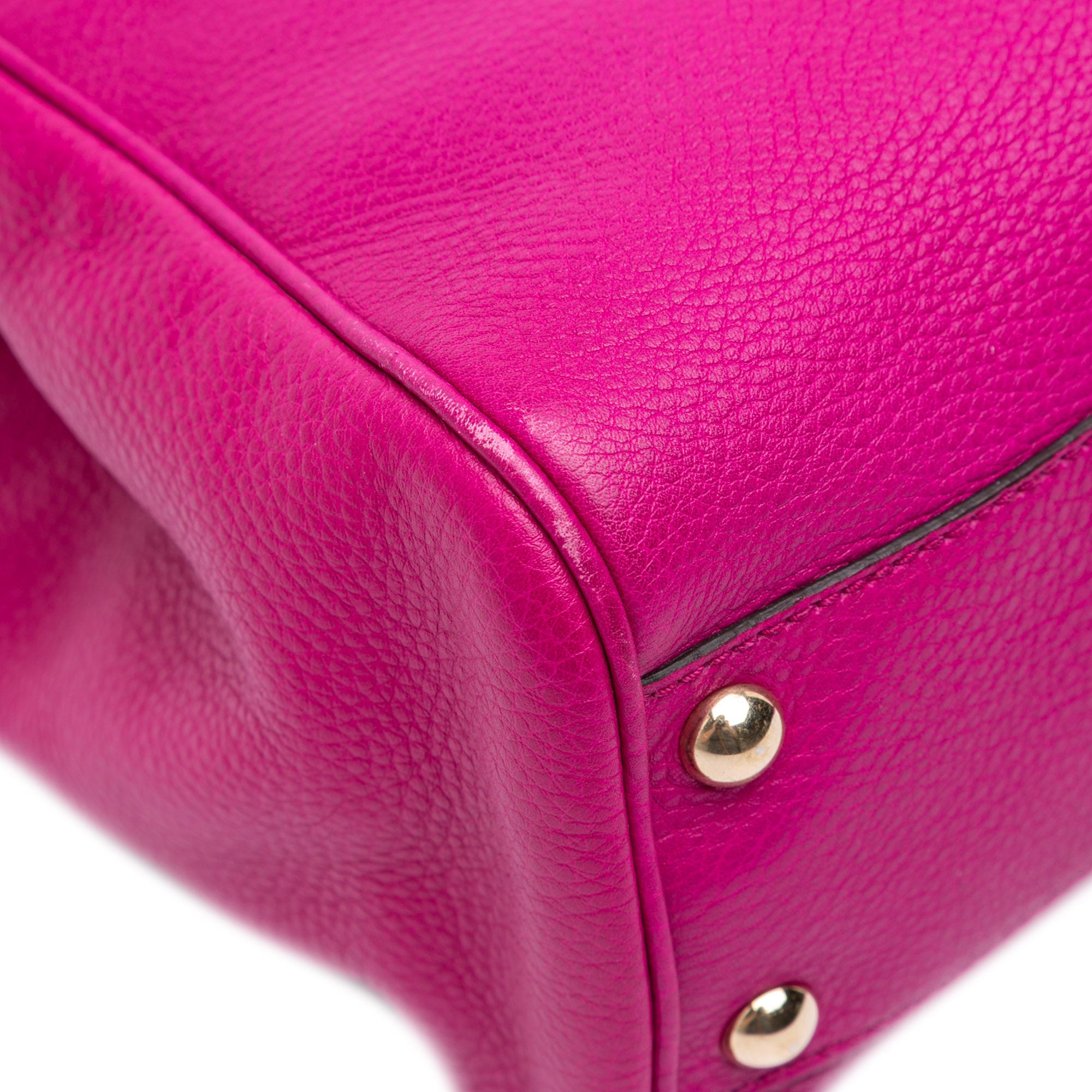 Small Calfskin Bamboo Shopper Satchel