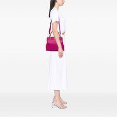 Small Calfskin Bamboo Shopper Satchel