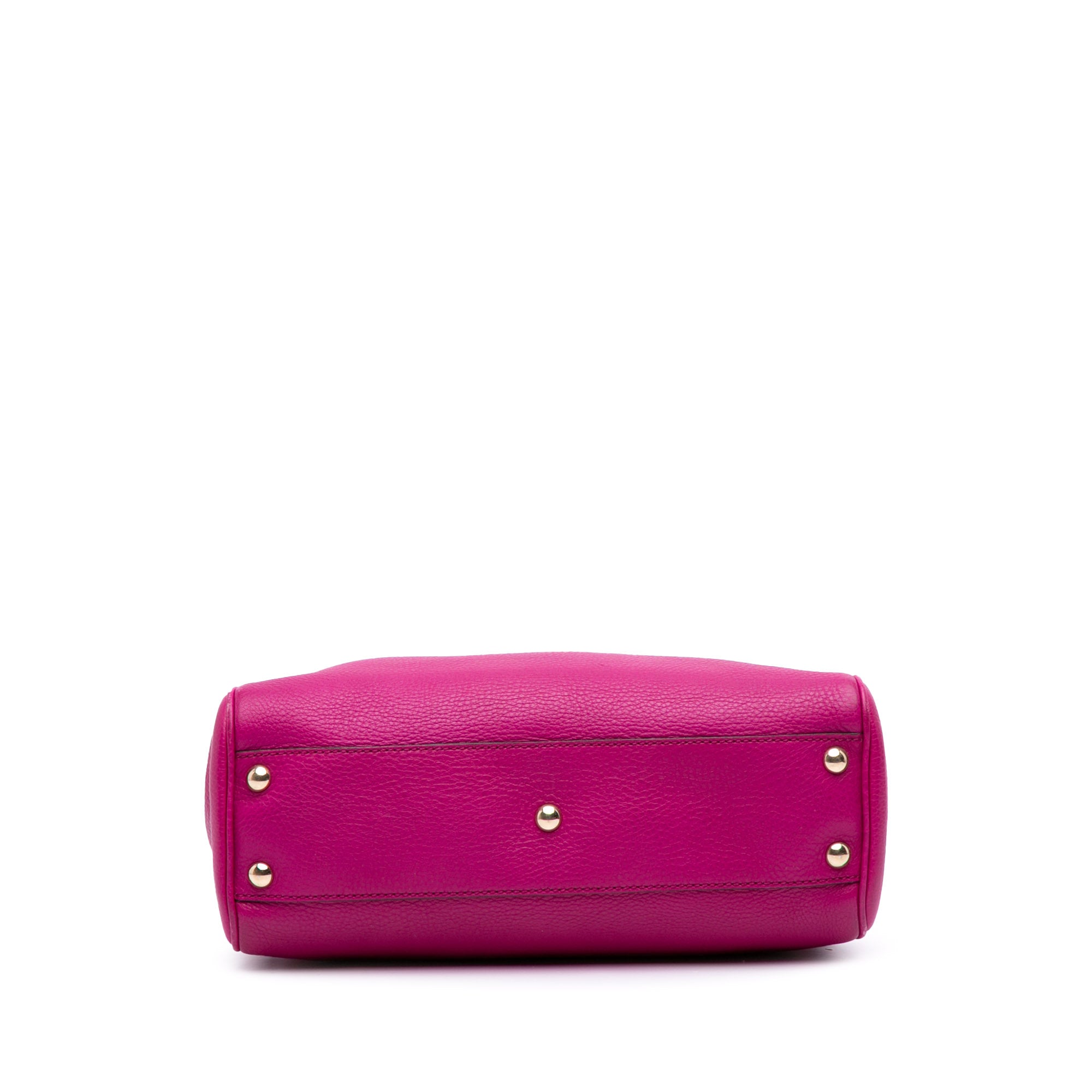 Small Calfskin Bamboo Shopper Satchel