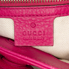 Small Calfskin Bamboo Shopper Satchel