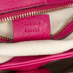 Small Calfskin Bamboo Shopper Satchel