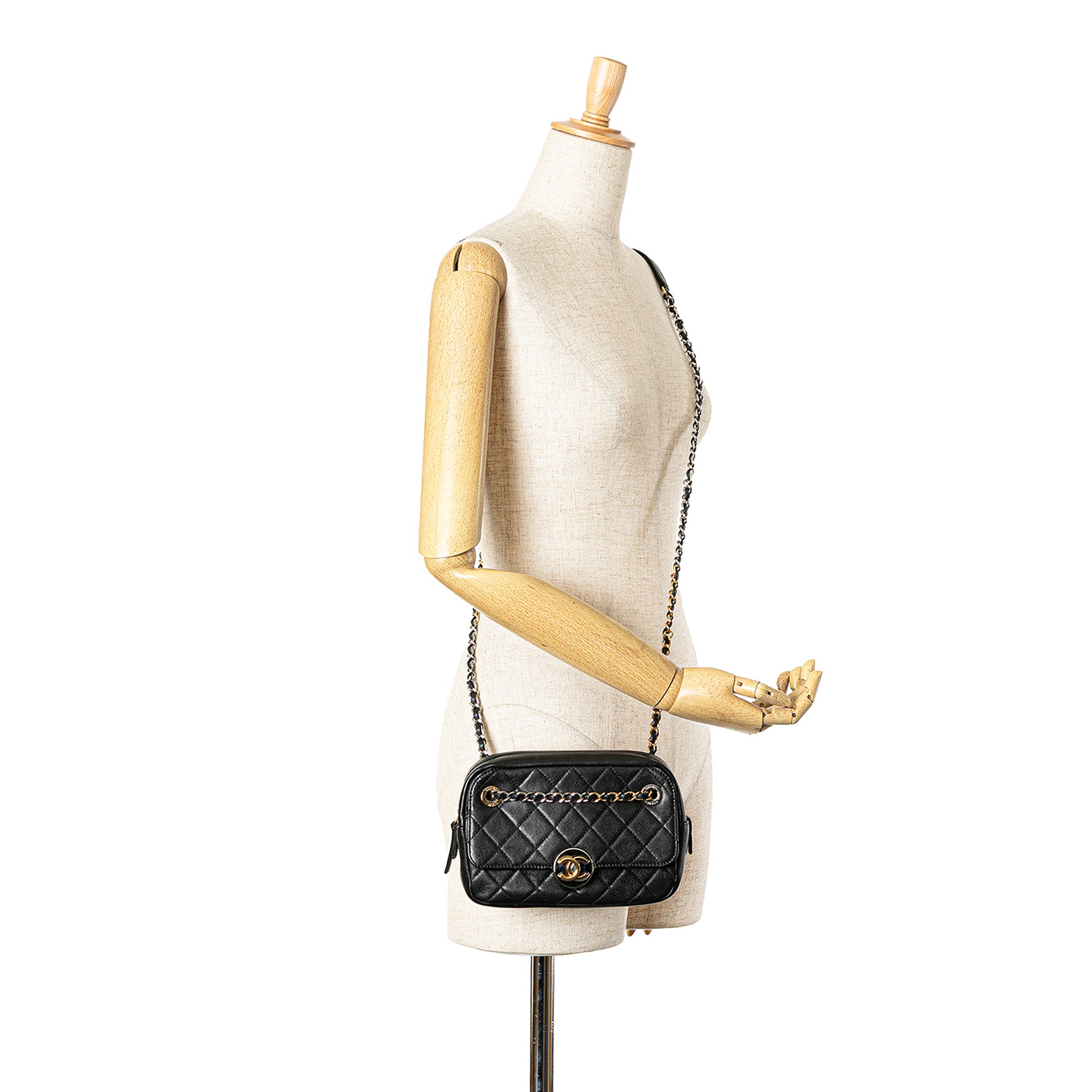 CC Quilted Lambskin Chain Camera Bag