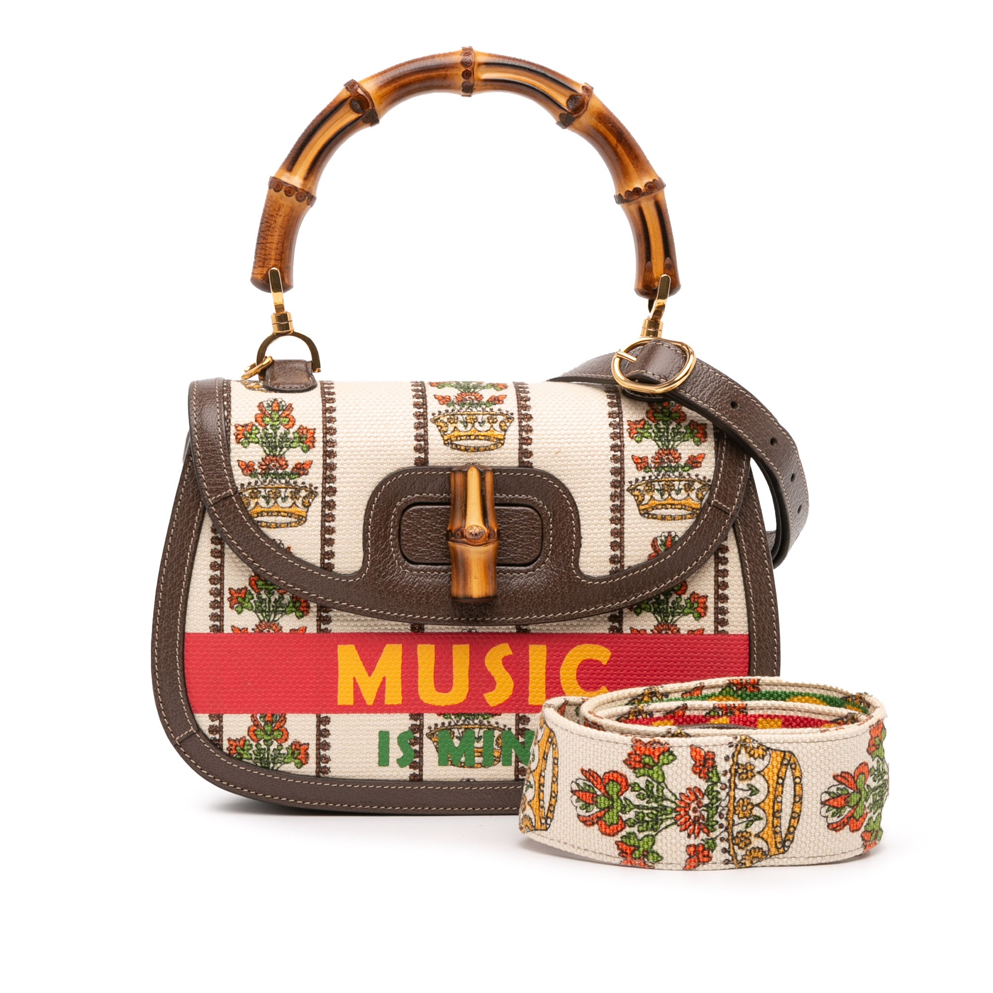100th Anniversary Medium Canvas 1947 Bamboo Top Handle Bag