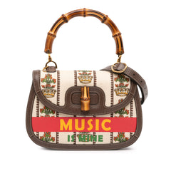 100th Anniversary Medium Canvas 1947 Bamboo Top Handle Bag