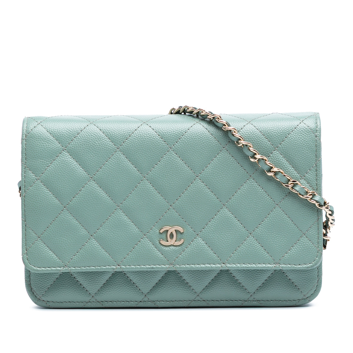 CC Quilted Caviar Wallet on Chain