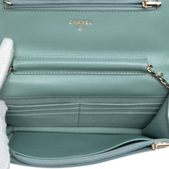 CC Quilted Caviar Wallet on Chain