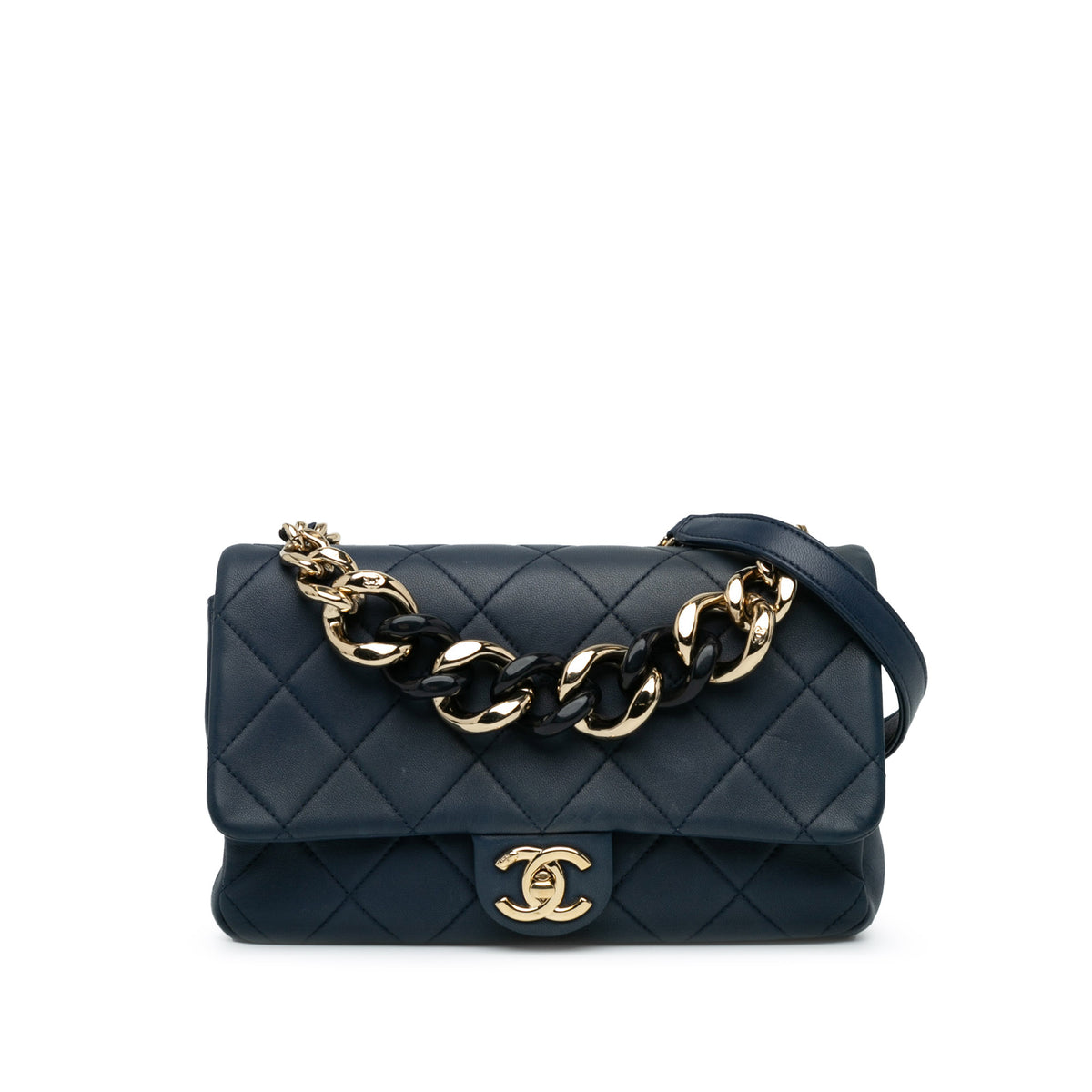 Small Lambskin Elegant Chain Single Flap