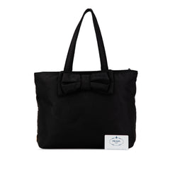 Tessuto Canapa Logo Bow Tote