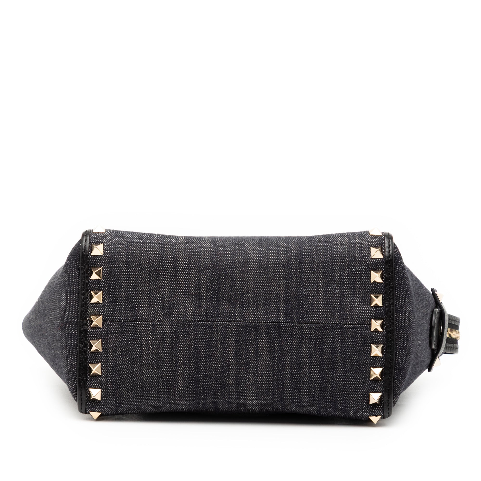Small Denim Rockstud Trapeze Satchel